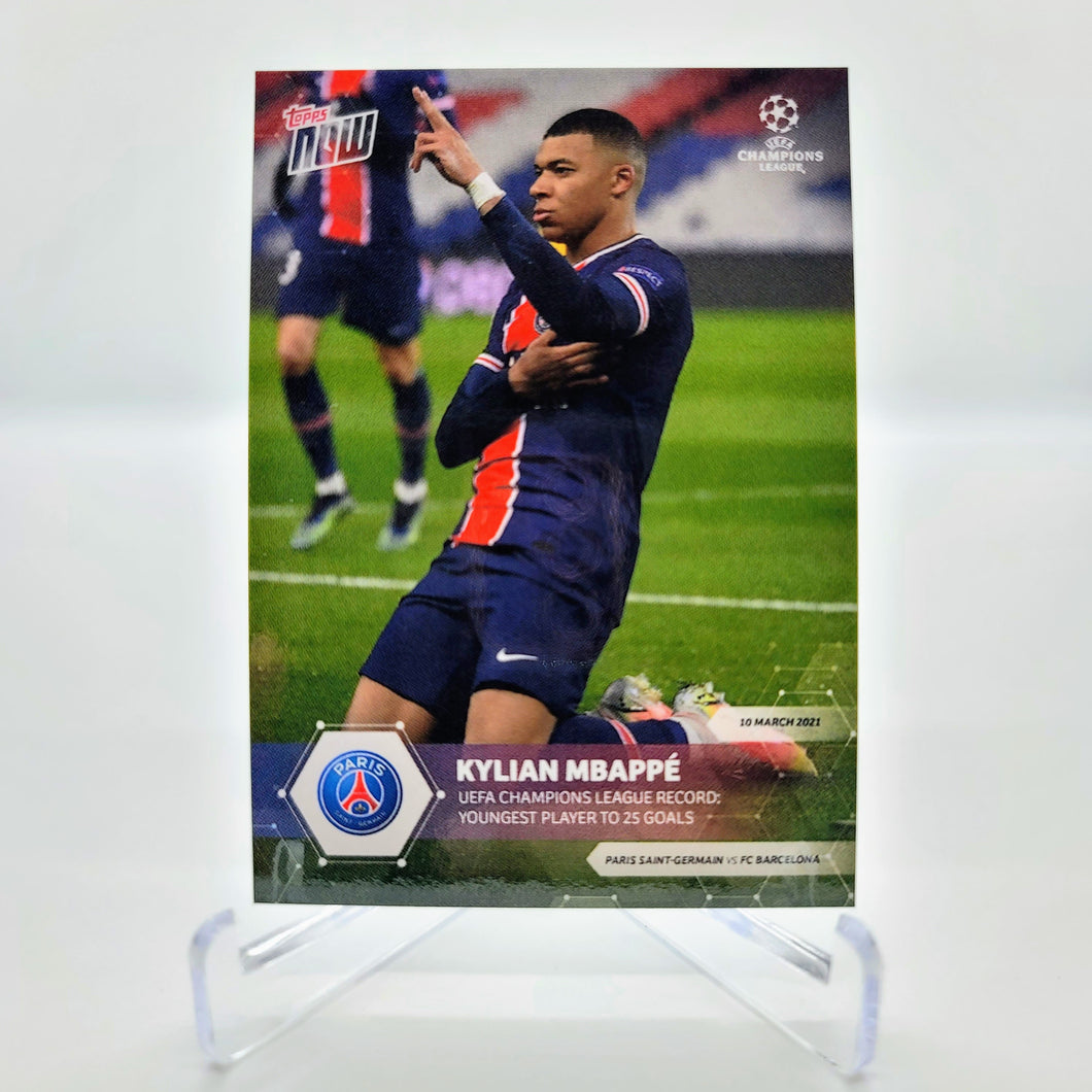 UEFA Champions League Record: Youngest player to score 25 goals - UCL Topps NOW® card #53 Kylian Mbappe