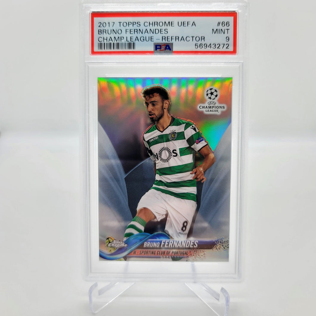 2017 Topps Chrome UEFA #66 Bruno Fernandes Refractor PSA 9